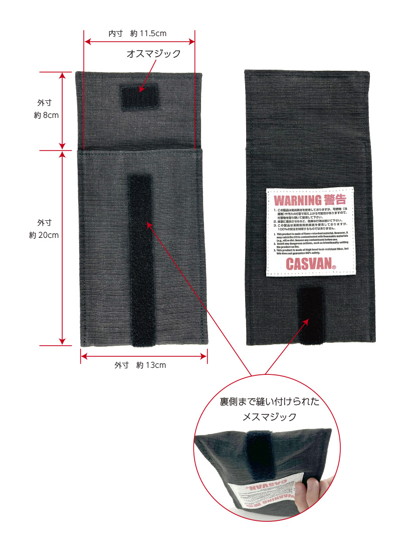 耐熱　耐炎　CASVAN　キャスバン　延焼防止　バッテリー　ケース