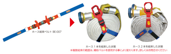 安全・迅速な消火活動へ「ホース結束ベルト」1